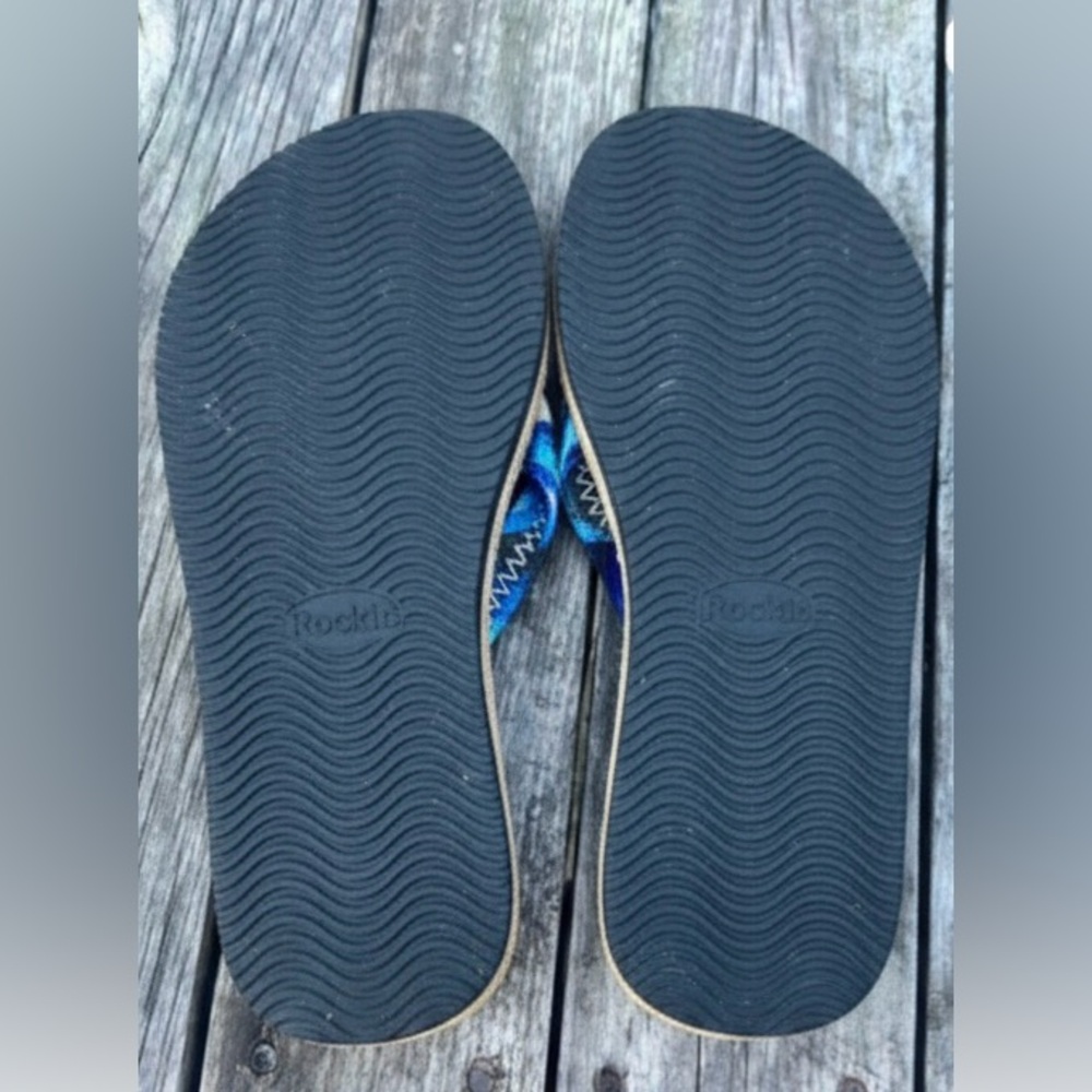 ROCKIN' Vibrant Floral Espadrille Flip Flop Sandals - Sz 7 - Picture 7 of 7